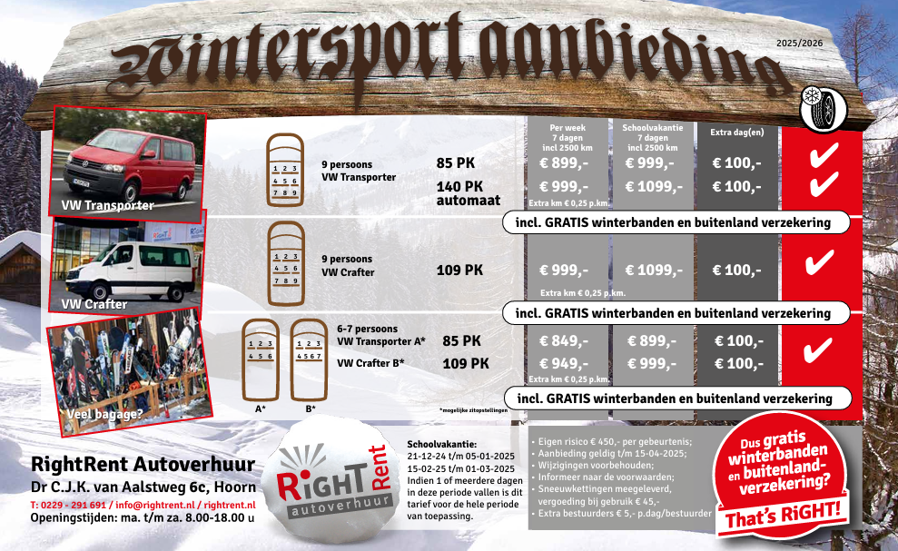 Wintersport aanbieding rightrent 2025-2026